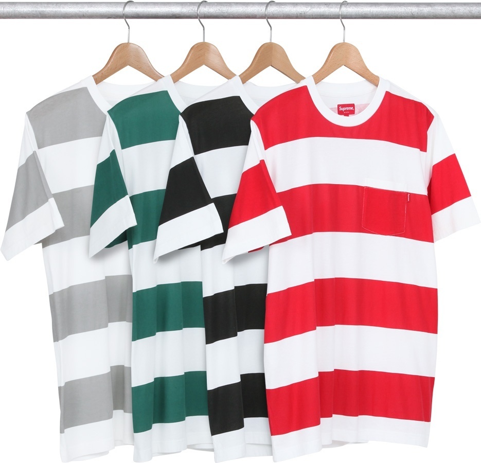 Printed Block Stripe Pocket Tee